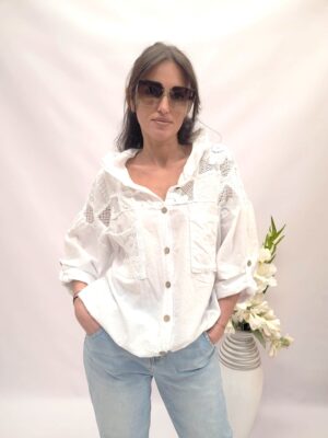 Bluza z kapturem biała