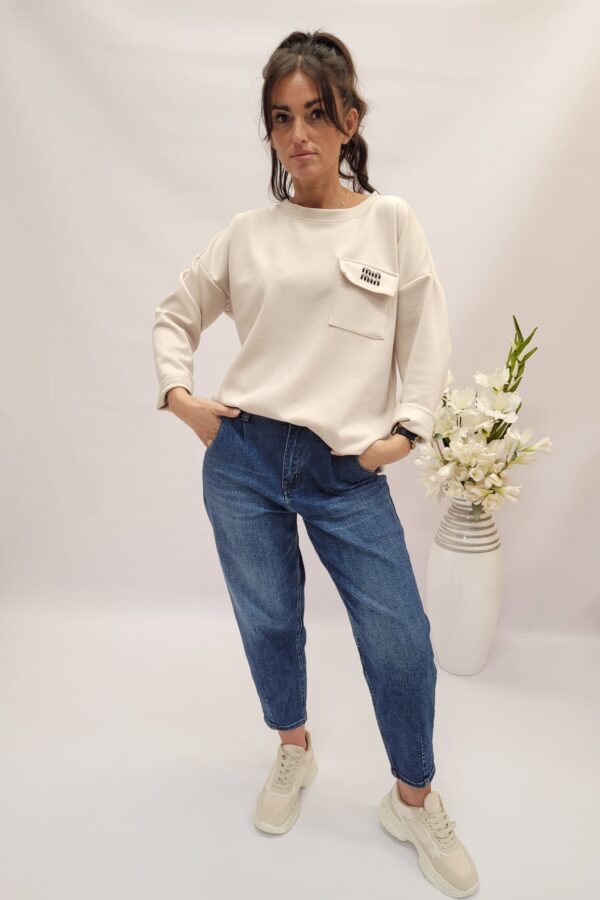 Bluza krótka min min beż KG - obrazek 3