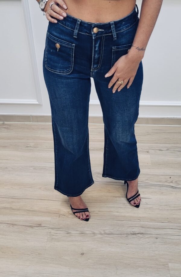 Spodnie jeans szeroka nogawka  98696-E - obrazek 2