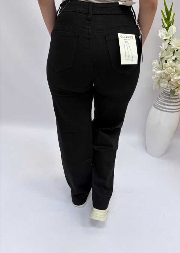 Spodnie jeans czarne prosta nogawka (plus size) DJ2498-1 - obrazek 3