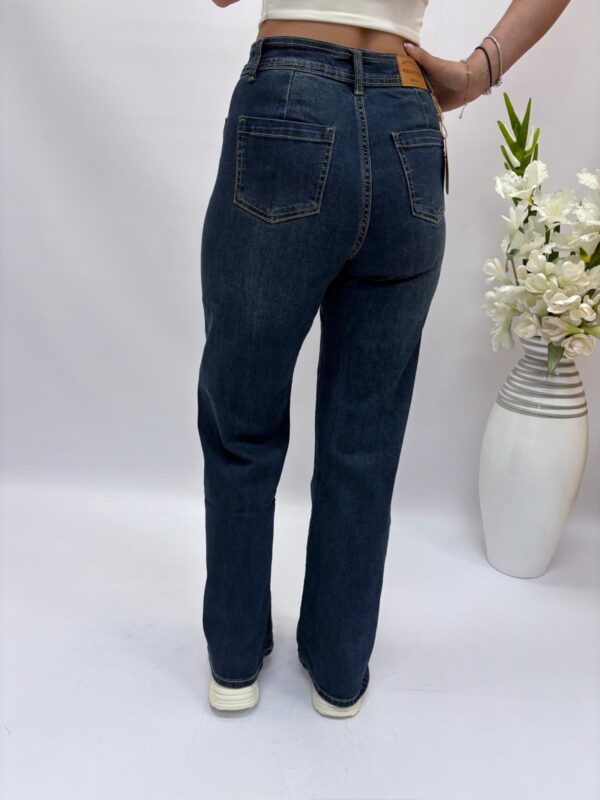 Spodnie jeans szeroka długa nogawka 98388-10 - obrazek 3