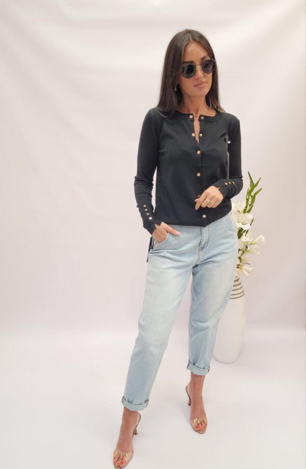 Sweter rozpinany czarny - obrazek 3