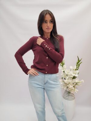 Sweter rozpinany bordo