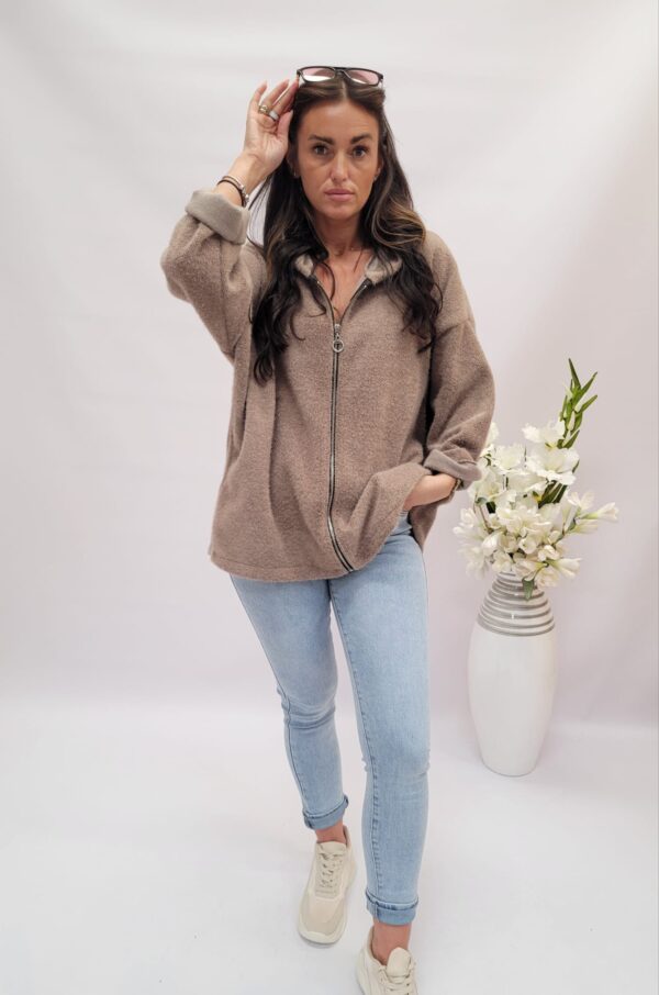 Bluza na zamek cappuccino miś - obrazek 3