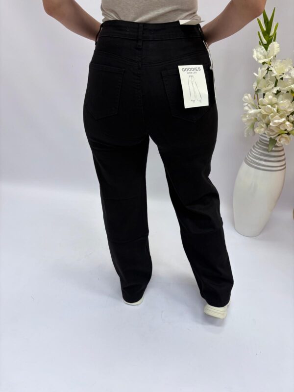 Spodnie jeans czarne prosta nogawka (plus size) DJ2498-1 - obrazek 4