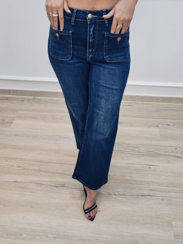 Spodnie jeans szeroka nogawka  98696-E - obrazek 3