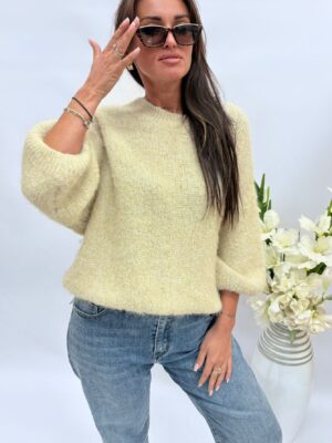 Sweter damski rękaw 3/4 beż