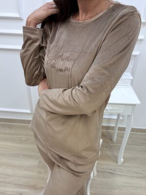 Piżama welurowa  czekoladowa