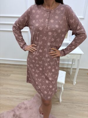 Koszula nocna długi rękaw- motylki