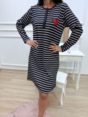 Koszula nocna długi rękaw- paski