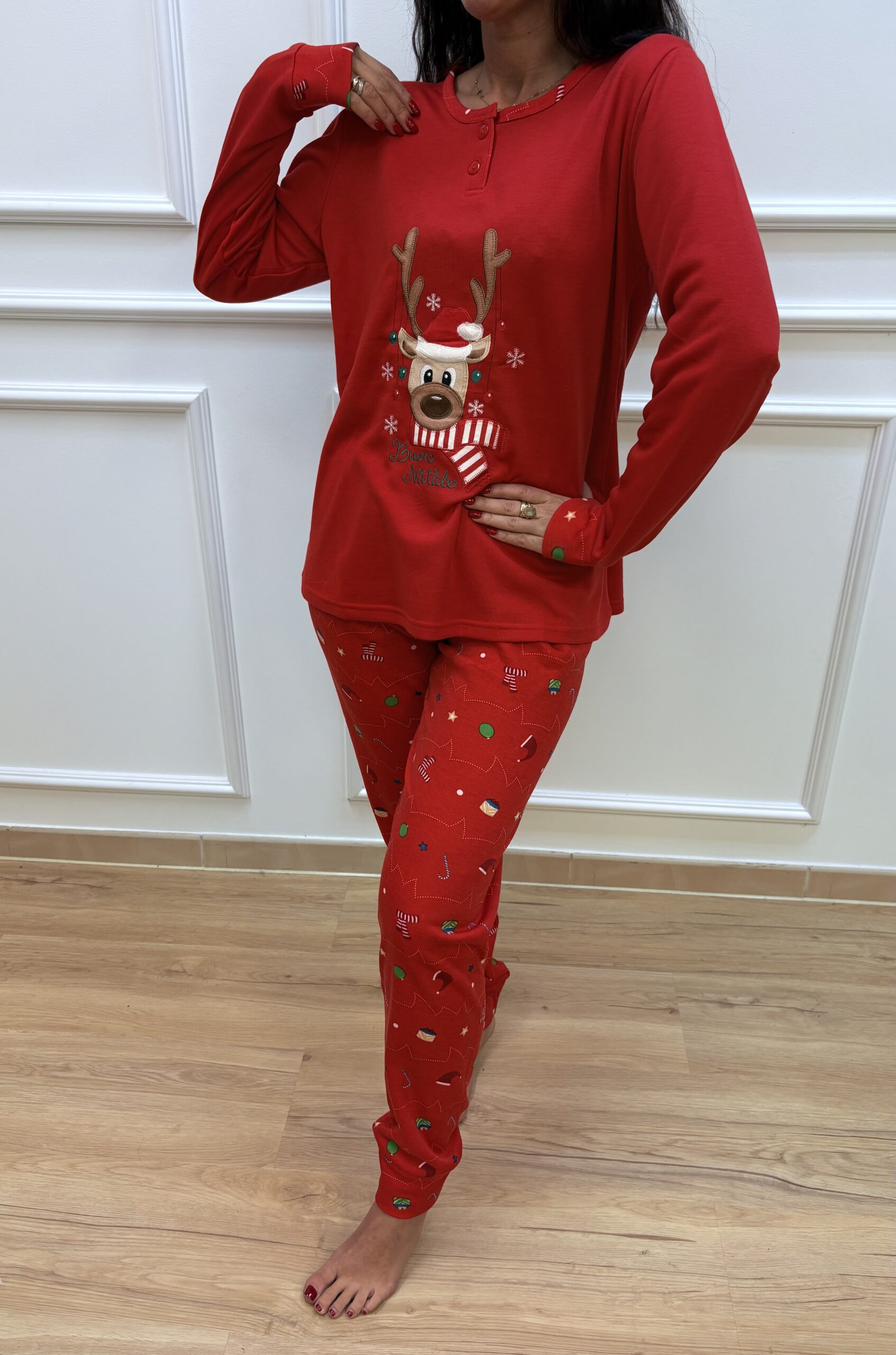 Piżama damska świąteczna z reniferem