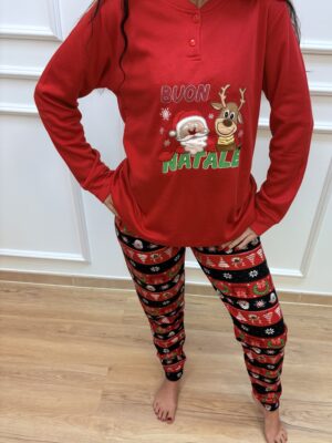 Piżama damska świąteczna z Mikołajem