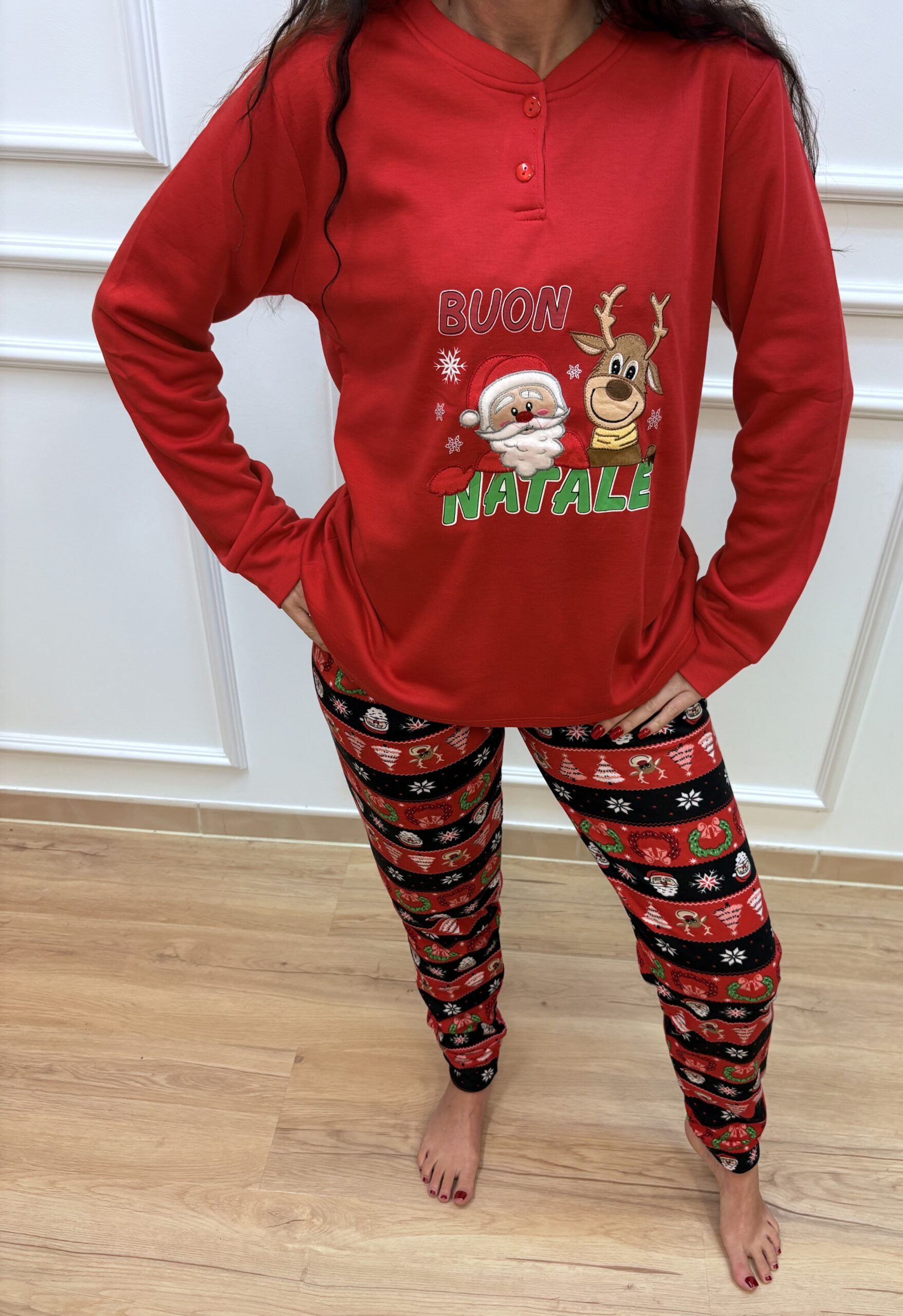 Piżama damska świąteczna z Mikołajem
