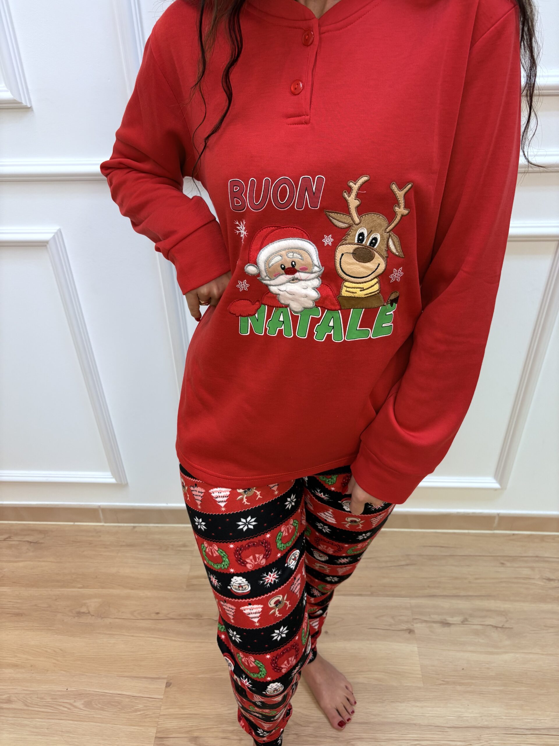 Piżama damska świąteczna z Mikołajem - obrazek 2