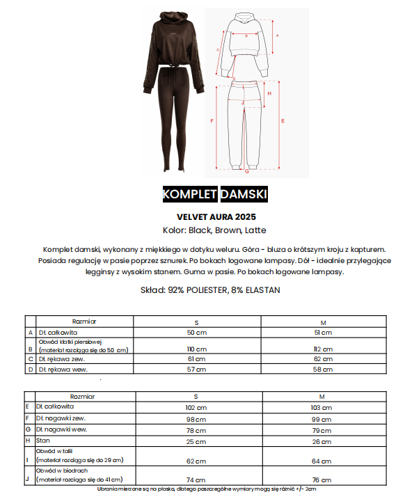 Komplet damski OLAVOGA VELVET AURA- brązowy - obrazek 4