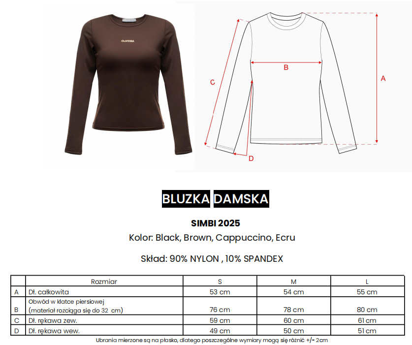 Bluzka damska OLAVOGA SIMBI- czarna - obrazek 3