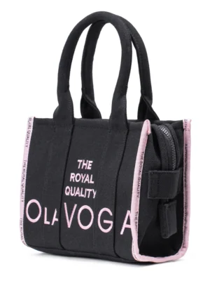 Torebka OLAVOGA NALA czarna- pudrowy róż