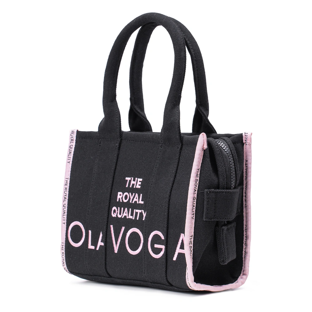 Torebka OLAVOGA NALA czarna- pudrowy róż