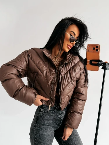 Kurtka damska OLAVOGA TAAZU brązowa