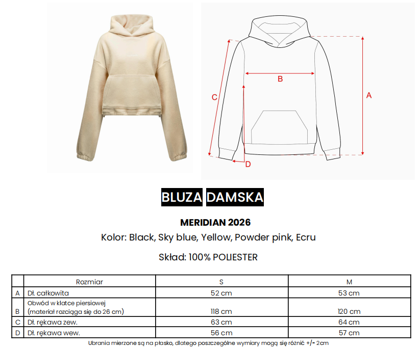 Bluza damska OLAVOGA MERIDIAN ecru - obrazek 3