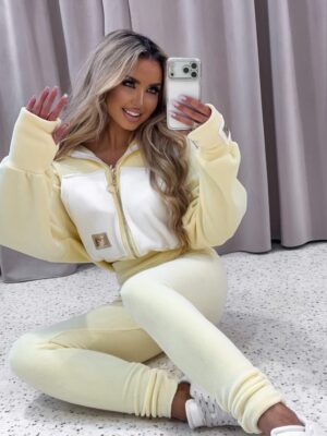Komplet damski LAMONNE TEDDY żółty