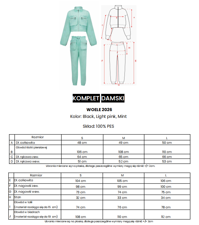 Komplet damski OLAVOGA WOELE miętowy - obrazek 3