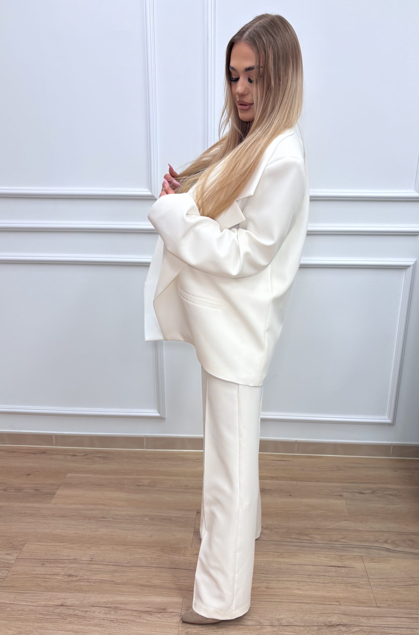 Marynarka GOSSip z wiązaniem w talii- biała - obrazek 2