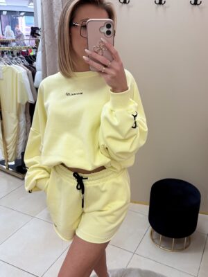 Komplet damski bluza+spodenki - żółty