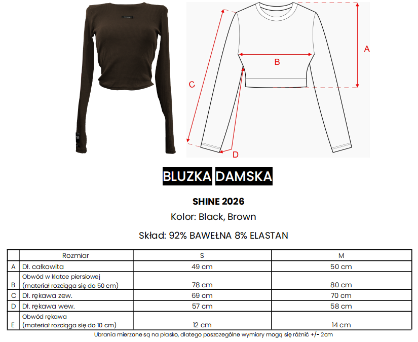 Bluzka OLAVOGA SHINE brązowa - obrazek 4
