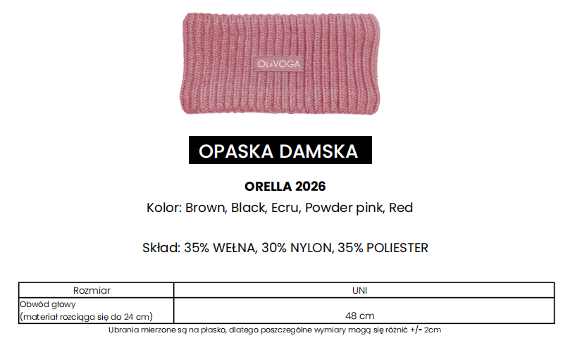 Opaska OLAVOGA ORELLA czarna - obrazek 4
